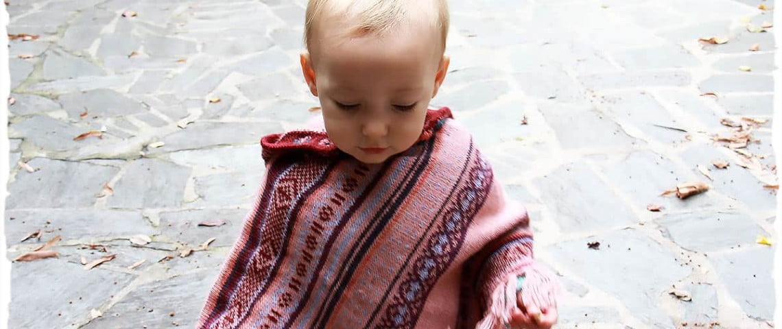 poncho bambina rosa