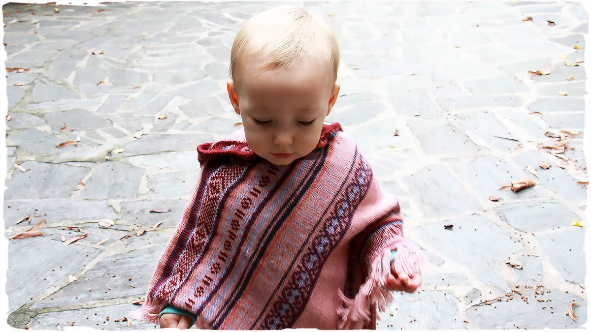 poncho bambina rosa