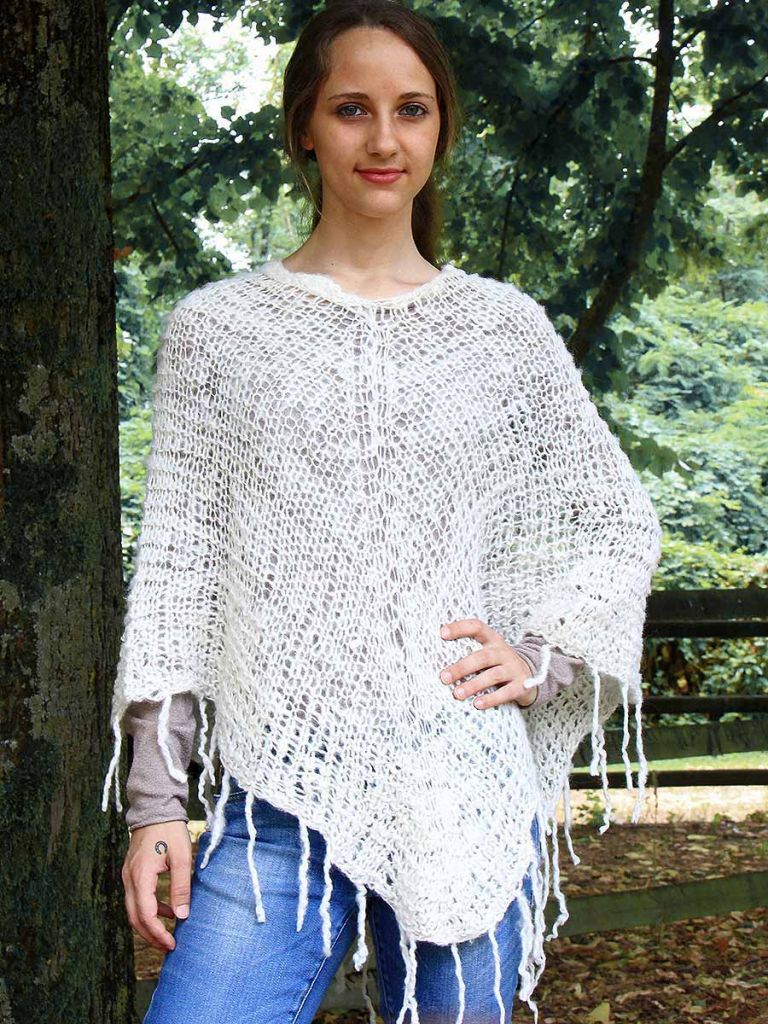 Poncho donna invernale in lana d'alpaca Zelda - La Mamita